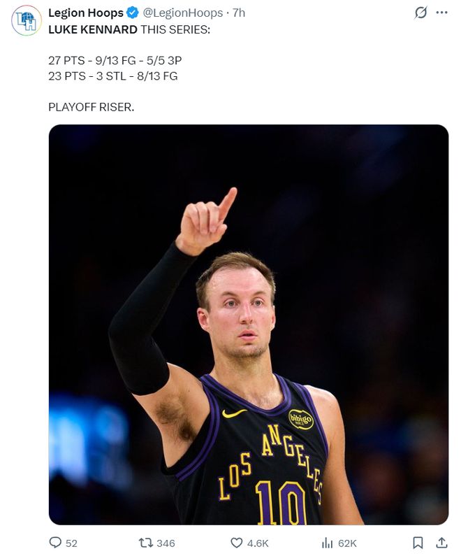 肯纳德爆发率队双杀火箭 球迷高呼MVP